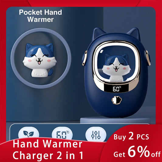 mini electric hand warmer | mobile power fast long lasting heating 2 in 1 rechargeable treasure usb charging anti cold hand warm