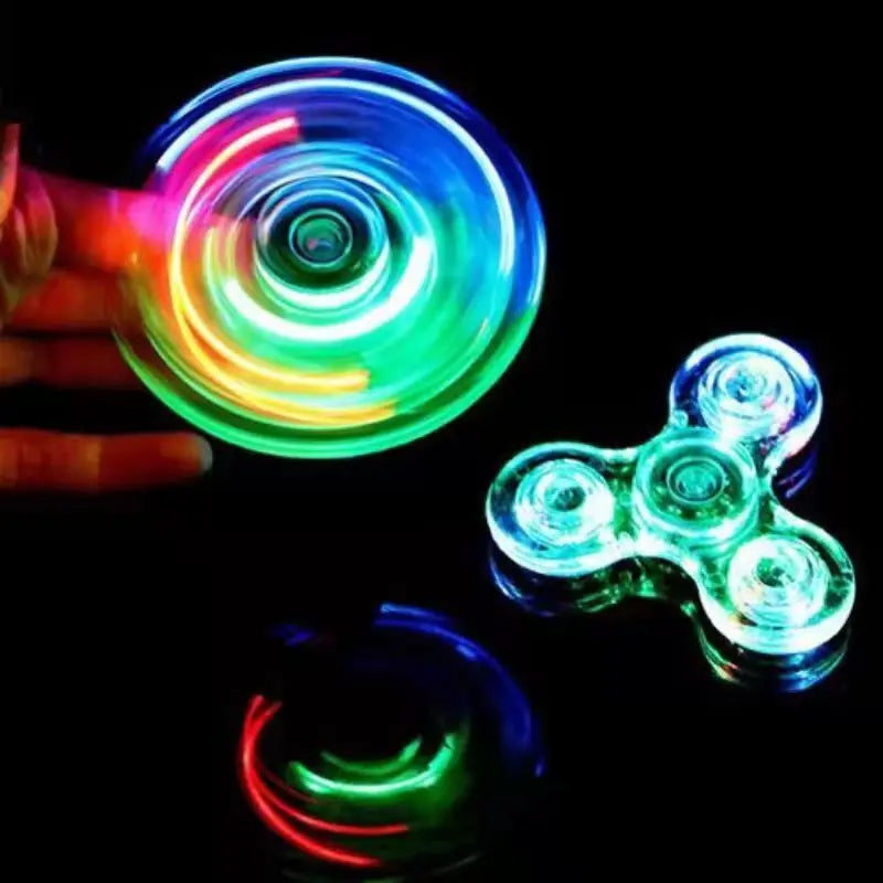 Luminous LED Light Fidget Spinner Hand Top Spinner Light EDC Fidget Spiner Finger Stress Relief Toys Glow in Dark Adult Boy Gift