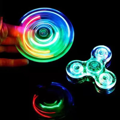 Luminous LED Light Fidget Spinner Hand Top Spinner Light EDC Fidget Spiner Finger Stress Relief Toys Glow in Dark Adult Boy Gift